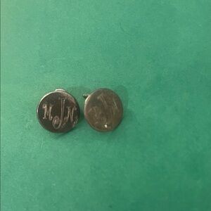 Sterling silver 925 Monogrammed Round stud earrings MJW Monogram